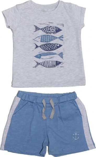 Комплект Фламінго ясельний меланж/джинс р.74 563-123 