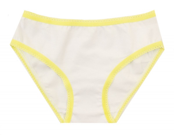 Трусы для девочки Luna Kids с желтым кантом р.128-134 белый 