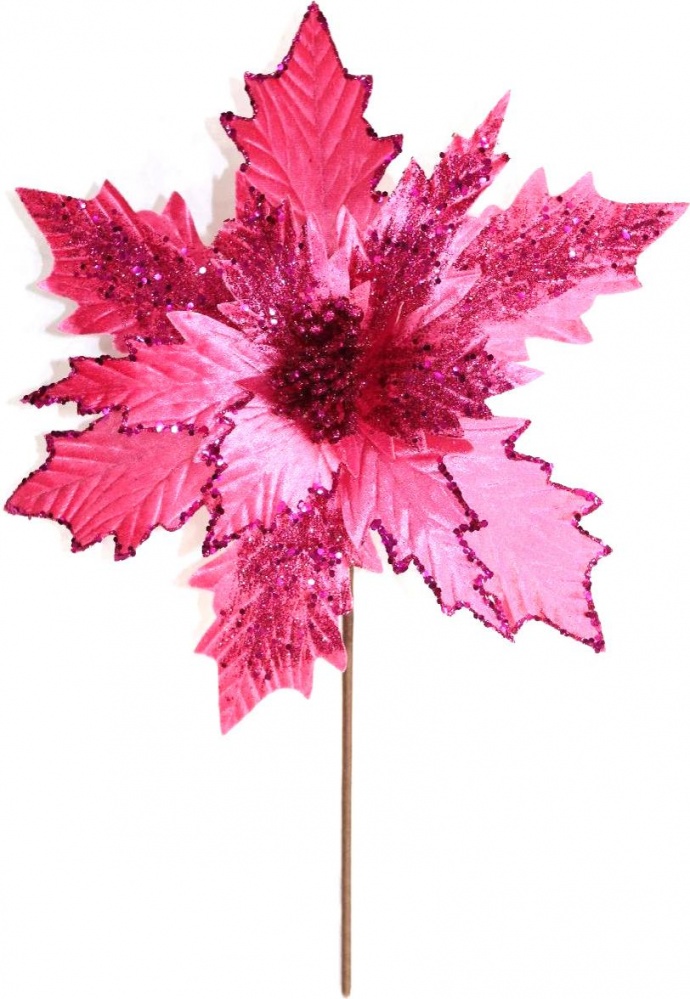 Квітка декоративна пуансетія гостра 30 x 30 2 кольори в асортименті синій / фуксія