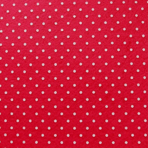Фетр с принтом Горох красный 1 мм, 42,5x33 см
