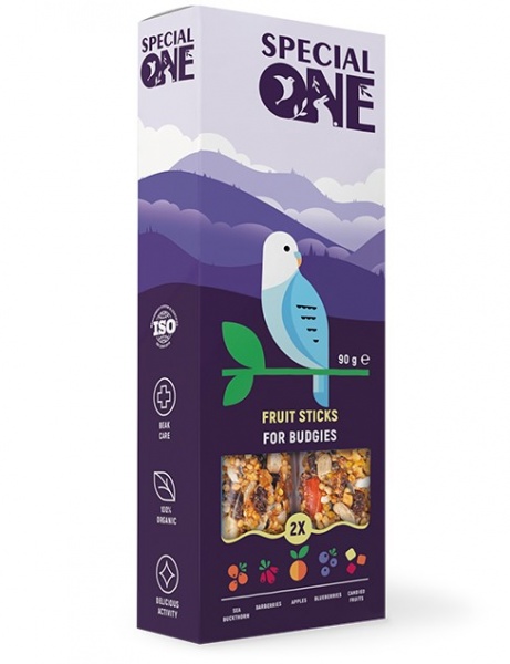 Корм SPECIAL ONE Палочки Фруктовые для волнистых попугаев 90 г PR242346