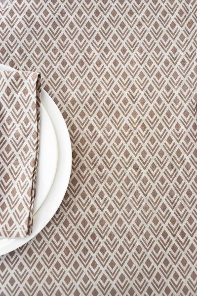 Скатерть Joy бежевая клетка 136x220 см бежевый La Nuit 