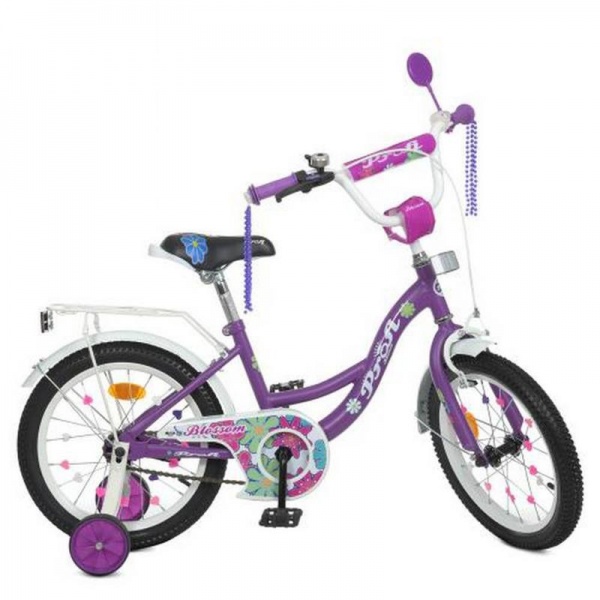 Велосипед дитячий PROF1 Blossom SKD75 білий із фіолетовим Y14303N 