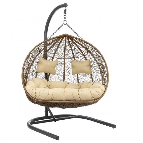 Кресло-кокон Como с подушкой 133х75х125 см бежевый