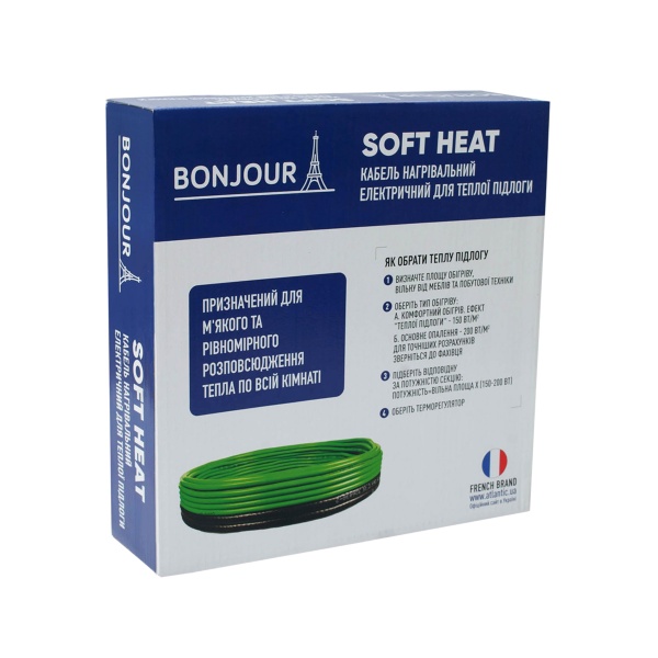 Нагрівальний кабель Bonjour Soft Heat EcoTWIN-300-25 W/m з терморегулятором RTP