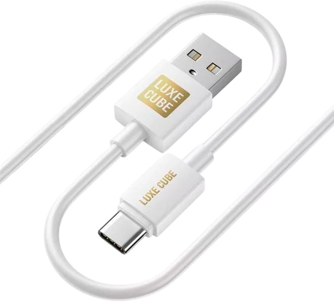 Кабель Luxe Cube 3A/60W USB-C to USB 1 м белый (8889998698469)