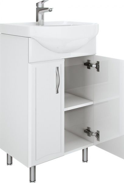 Тумба Water House Прайм 50 МДФ белый глянец под умывальник Прокси-Solo 50