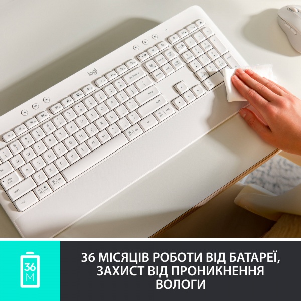 Клавіатура бездротова Logitech Signature K650 - Ua (920-010977) off-white 