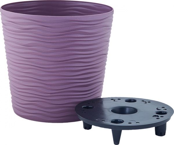 Вазон пластиковый Алеана Фьюжн низкий d20х18см. круглый 3,5л фиолетовый 