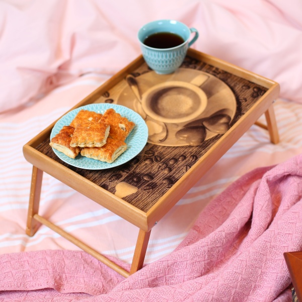 Таця на складаних ніжках міні Кава, серце 38,5x26x4 см