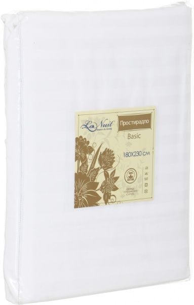 Простынь Basic Stripe 180х230см белый La Nuit