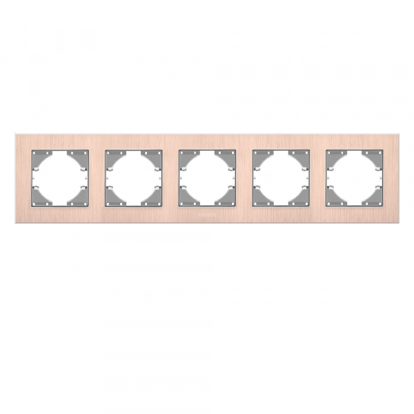 Рамка пятиместная Videx Binera горизонтальная медный VF-BNFRA5H-CP