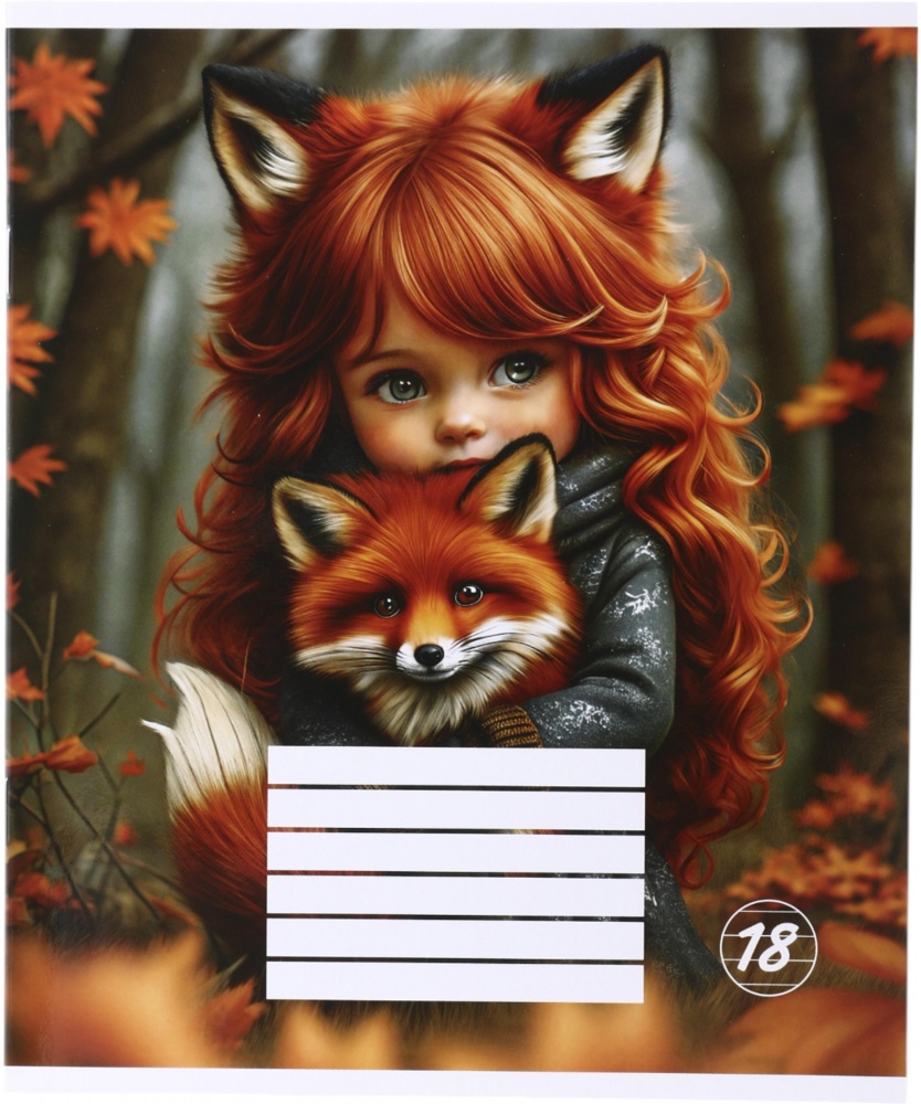 Тетрадь школьная Cat girl_25 18 листов линия Nota Bene