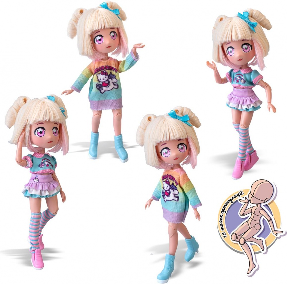 Ігровий набір 4SF Manga Dolls серії Hello Kitty Стильна Цукерочка-єдиноріг HKTF2000