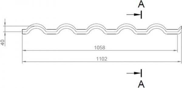 Лист композитної черепиці QUEENTILE Verona Terra-Cotta 1102x390 мм 