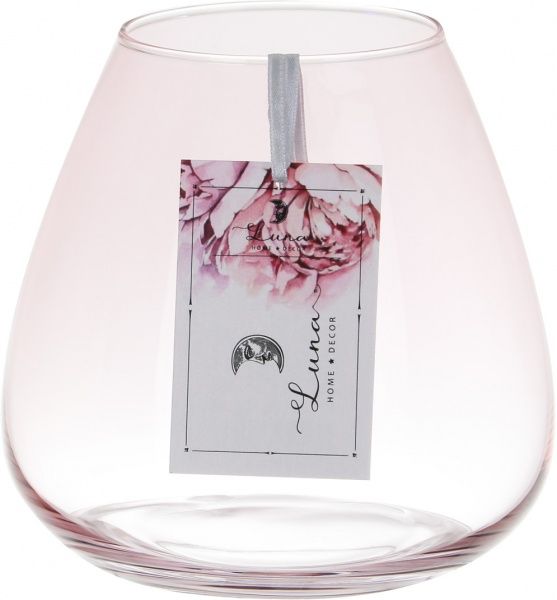 Ваза стеклянная розовый Luster 15х15 см Wrzesniak Glassworks