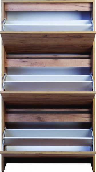 Тумба для обуви Nowy Styl FLEXA 3Ш 260x701x1296 мм / дуб золотой 