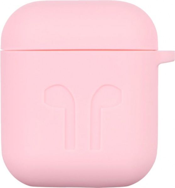 Чохол для навушників 2E для Apple AirPods Pure Color Silicone Imprint (1.5mm) pink (2E-AIR-PODS-IBSI-1.5-LPK) 