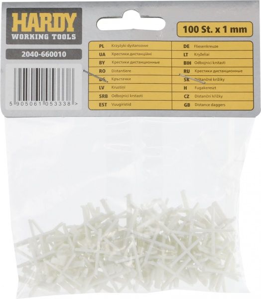 Хрестики дистанційні Hardy 1 мм 2040-660010