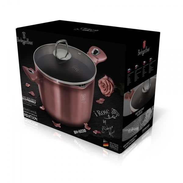 Кастрюля с крышкой I-Rose Edition 6,0 л BH 6038 Berlinger