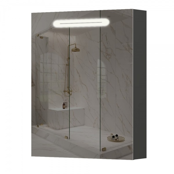 Зеркальный шкаф Aquarius Teffi 60 с LED-подсветкой графит 