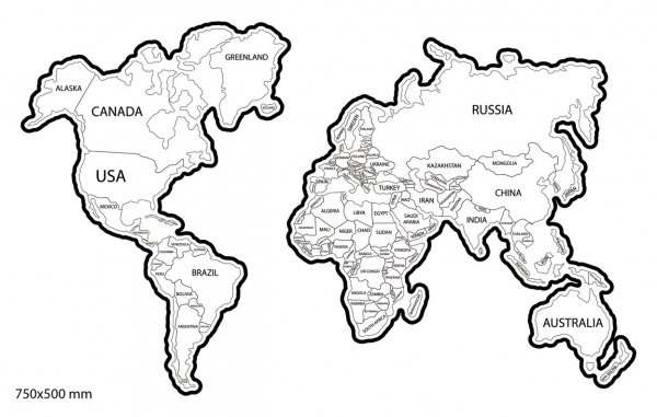 Картина Карта мира белая 50x75 см Posterclub 