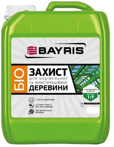 Ґрунт Bayris для конструкційної деревини Концентрат 1:9 зелений 5 л
