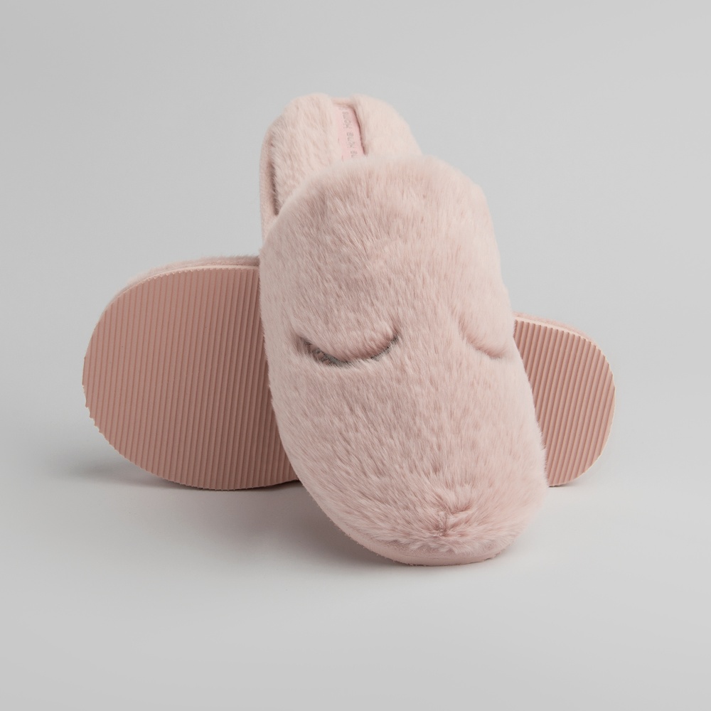 Тапки домашние Twins HS-LUX EYES меховые закрытые 11049 р.36/37 светло-розовый