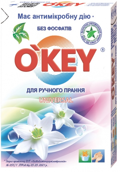 Стиральный порошок для ручной стирки O'KEY Universal 0,4 кг 
