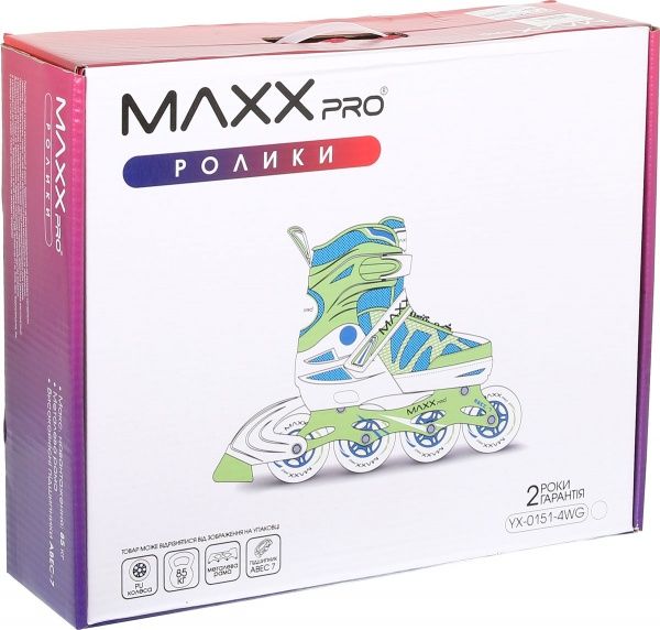 Роликовые коньки MaxxPro YX-0151-4WR р. 39-42 бело-красный