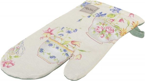 Рукавичка-прихватка Чашечки 16x33 см зелений із малюнком La Nuit 