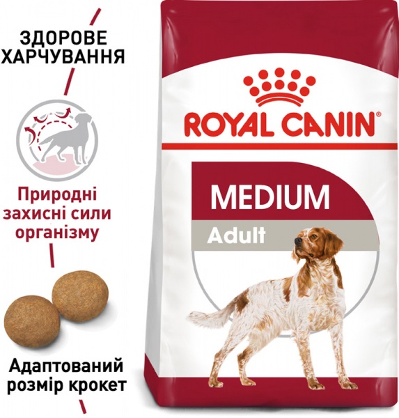 Корм Royal Canin для собак MEDIUM ADULT (Медіум Едалт), 15 кг