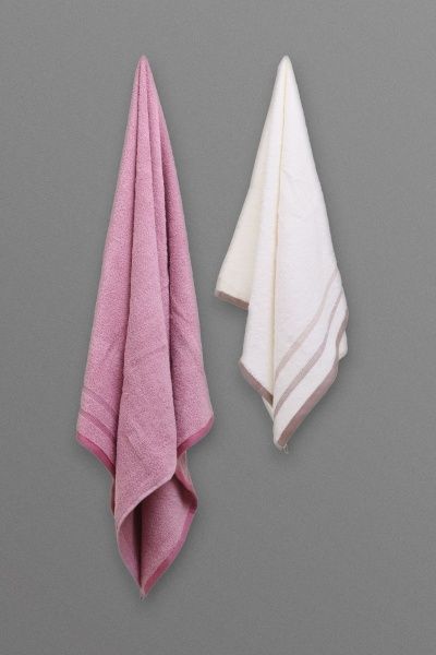 Набор полотенец Modern 2 шт. айвори/ розовый 