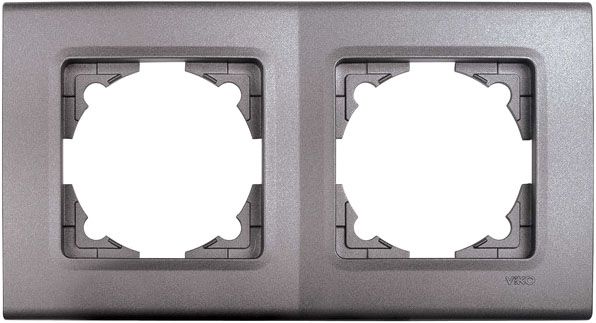 Рамка двухместная Viko Linnera Life горизонтальная серый гранит