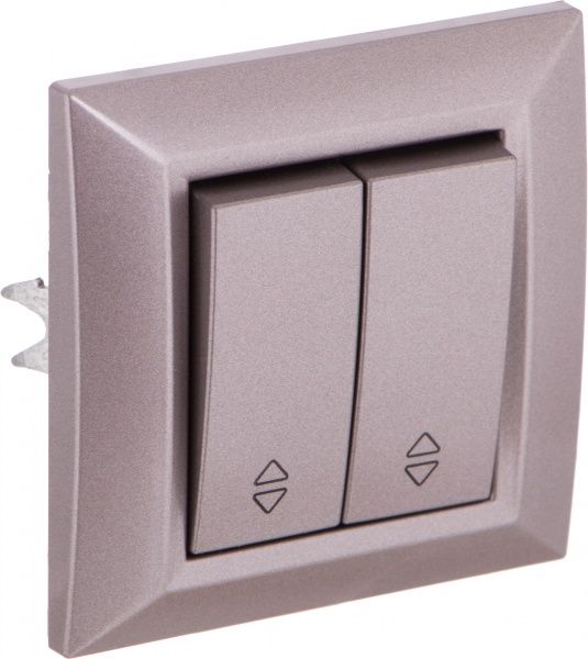Выключатель проходной двухклавишный UP! (Underprice) Vesta без подсветки 10 А 220-250В серый металлик
