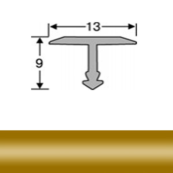 Профіль для плитки алюмінієвий ТІS АТ-13 2.7 м золото