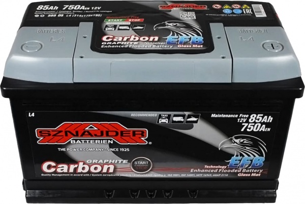 Аккумулятор автомобильный SZNAJDER Carbon Start Stop EFB (585 05) 85Ah 750A 12V «+» справа