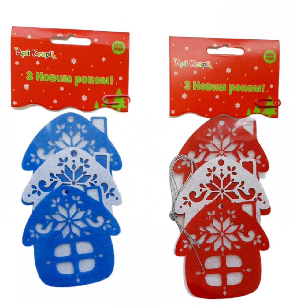 Декор з фетру Аплі Краплі Домівки 3 шт. різнокольоровий