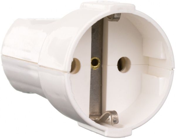 Розетка переносна Borsan із заземленням 220В 16А пластик білий