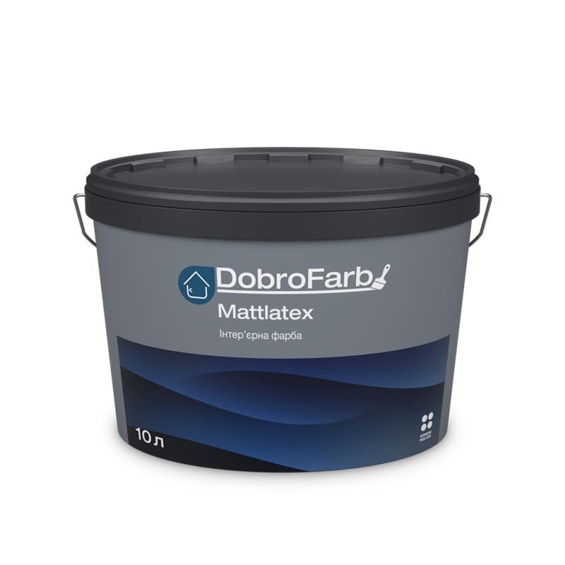 Краска интерьерная латексная DobroFarb Mattlatex устойчива к мойке мат белая 14кг