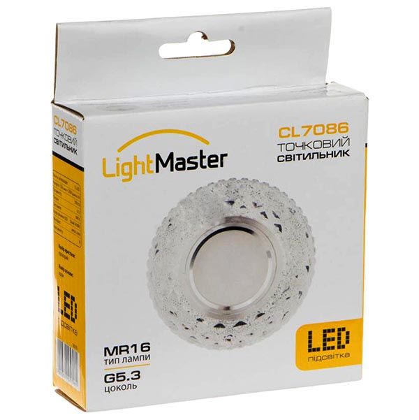Светильник точечный LightMaster с LED-подсветкой GU5.3 4000 К прозрачный CL7086 