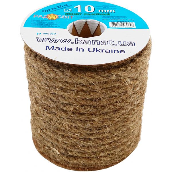 Канат льняной Радосвіт 10 мм коричневый