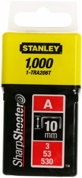 Скобы для ручного степлера Stanley 10 мм тип 53 (А) 1000 шт. 1-TRA206T