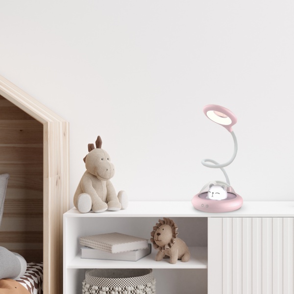 Светильник настольный аккумуляторный LED 4 Вт белый с розовым TGX-7086 