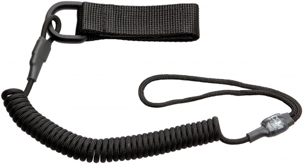 Шнур C&M tactical нейлон комбінований + D кільце 13 мм 1,3 м чорний 0,02 кг