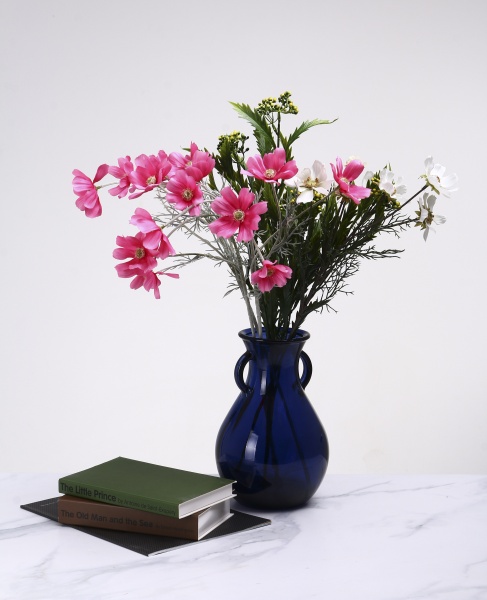 Ваза скляна San Miguel Cantaro 24 см емалево-синя 