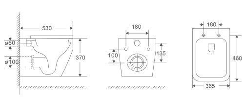 Унітаз підвісний Imprese SKALA TWIST унітаз підвісний 52,5*36*37 см, сидіння тверде Slim slow-closing