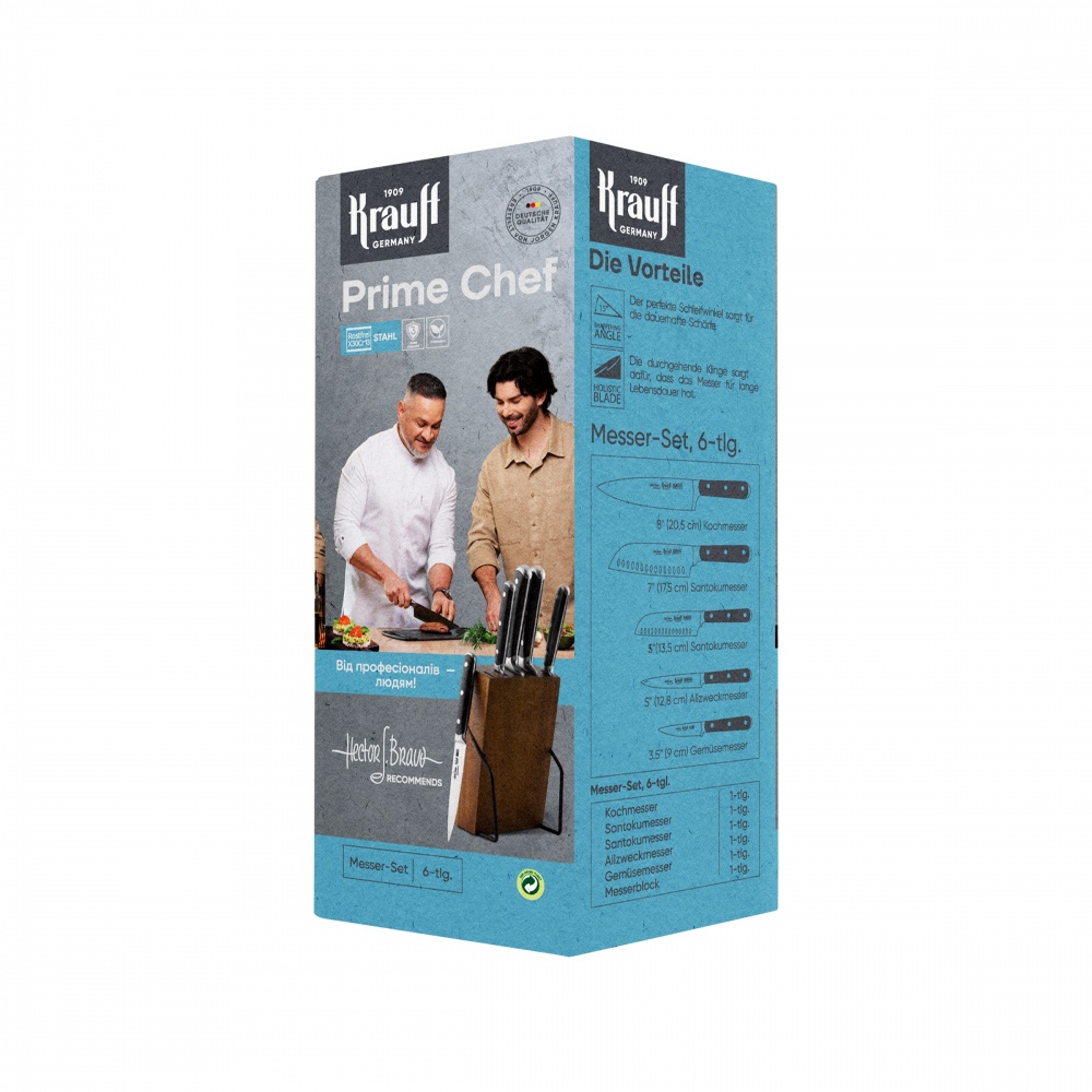 Набір ножів Krauff Prime Chef 5 предметів на підставці 29-305-235