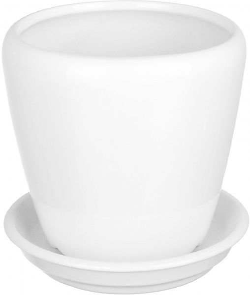 Горщик Оріана-Запоріжкераміка Грация №4 глянец круглий 1,2л білий 