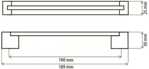 Меблева ручка скоба DC D-720 Al-Al 160 мм хром